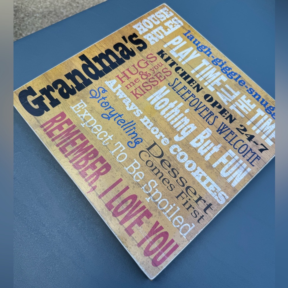 Grandma's Wooden Sign with Colorful Text